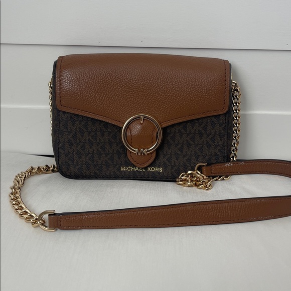 Michael Kors Tan and Black Crossbody Bag - Picture 1 of 3
